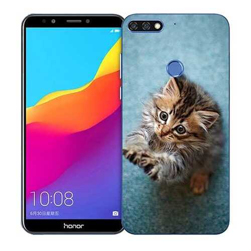 Чехол RE:PA для Huawei Honor 7C с принтом Котёнок на голубом в Фианит-Ломбард