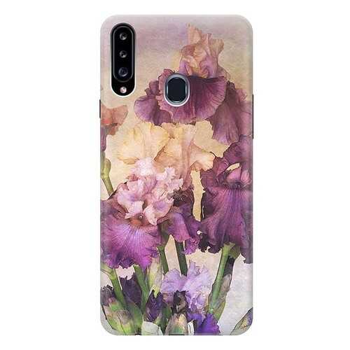 Чехол RE:PA для Samsung Galaxy A20s с принтом Фиолетовые цветы в Фианит-Ломбард