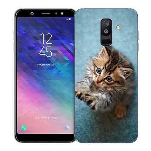 Чехол RE:PA для Samsung Galaxy A6 Plus (2018) A605G с принтом Котёнок на голубом в Фианит-Ломбард