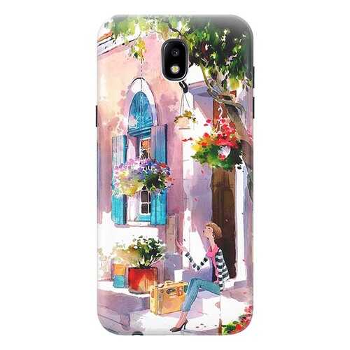Чехол RE:PA для Samsung Galaxy J5 (2017) J530 с принтом Девочка на цветущей улочке в Фианит-Ломбард