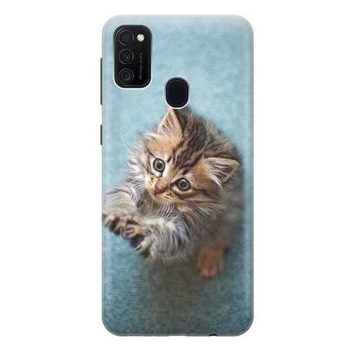 Чехол RE:PA для Samsung Galaxy M21 с принтом Котёнок на голубом в Фианит-Ломбард