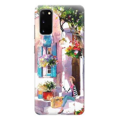Чехол RE:PA для Samsung Galaxy S20 с принтом Девочка на цветущей улочке в Фианит-Ломбард
