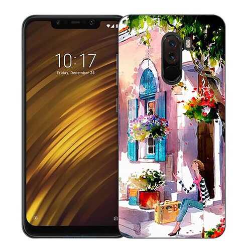 Чехол RE:PA для Xiaomi Pocophone F1 с принтом Девочка на цветущей улочке в Фианит-Ломбард