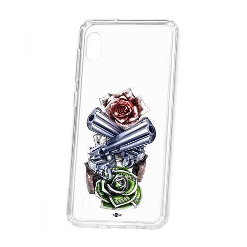Чехол Samsung Galaxy A10 2019 Kruche Print Карты деньги 2 ствола в Фианит-Ломбард