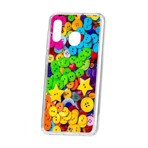 Чехол Samsung Galaxy A20 2019 Kruche Print Пуговки в Фианит-Ломбард