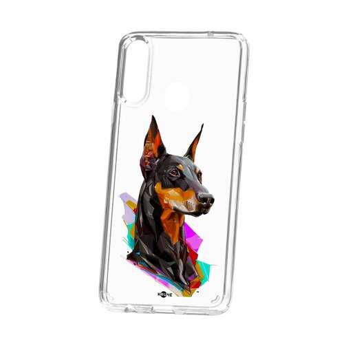 Чехол Samsung Galaxy A20S Kruche Print Доберман в Фианит-Ломбард