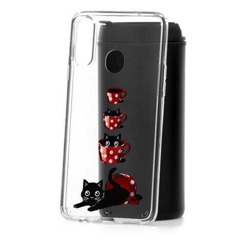 Чехол Samsung Galaxy A20S Kruche Print Котенок в чашке в Фианит-Ломбард