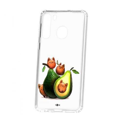 Чехол Samsung Galaxy A21 Kruche Print Авокотики в Фианит-Ломбард