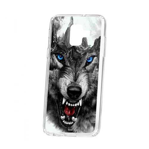 Чехол Samsung Galaxy A6 (2018) A600f Kruche Print Волк в Фианит-Ломбард