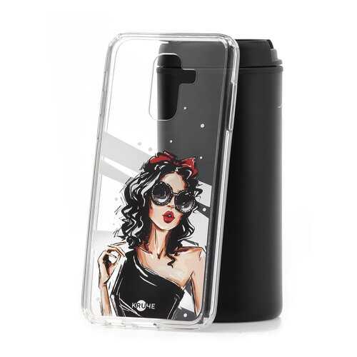 Чехол Samsung Galaxy A6 Plus (2018) A605f Kruche Print Фэшн леди в Фианит-Ломбард