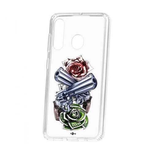 Чехол Samsung Galaxy A60 2019 Kruche Print Карты деньги 2 ствола в Фианит-Ломбард