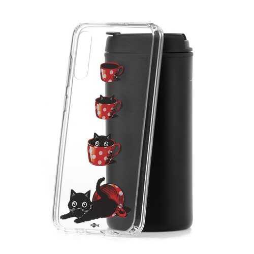 Чехол Samsung Galaxy A70 2019 Kruche Print Котенок в чашке в Фианит-Ломбард