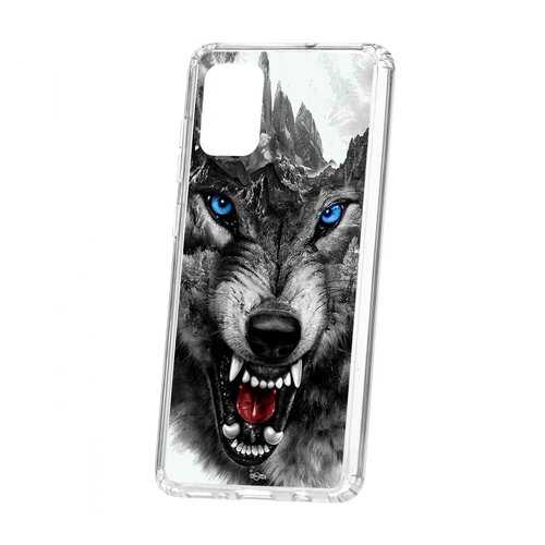 Чехол Samsung Galaxy A71 Kruche Print Волк в Фианит-Ломбард