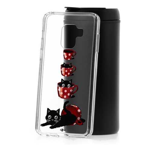 Чехол Samsung Galaxy A8 2018 (A530) Kruche Print Котенок в чашке в Фианит-Ломбард