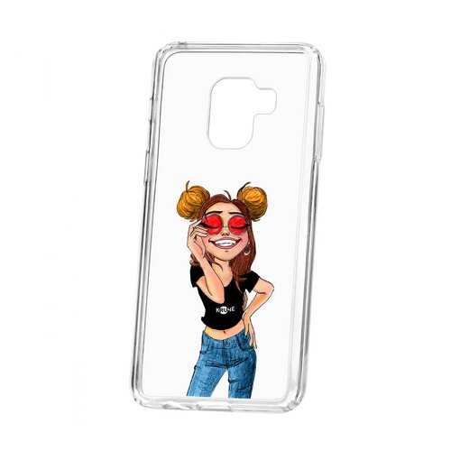 Чехол Samsung Galaxy A8 2018 (A530) Kruche Print Smiling в Фианит-Ломбард