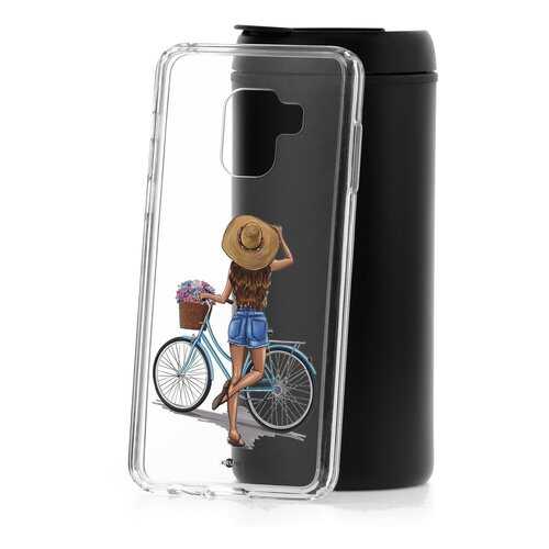 Чехол Samsung Galaxy A8 2018 (A530) Kruche Print Велосипедная прогулка в Фианит-Ломбард