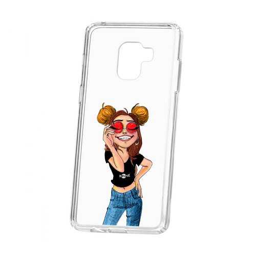Чехол Samsung Galaxy A8+ 2018 (A730) Kruche Print Smiling в Фианит-Ломбард