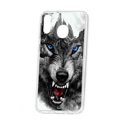 Чехол Samsung Galaxy M20 Kruche Print Волк в Фианит-Ломбард