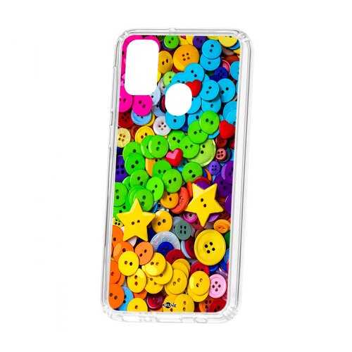 Чехол Samsung Galaxy M30S Kruche Print Пуговки в Фианит-Ломбард
