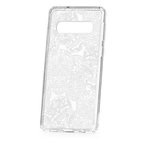 Чехол Samsung Galaxy S10 Kruche Print Skull White в Фианит-Ломбард