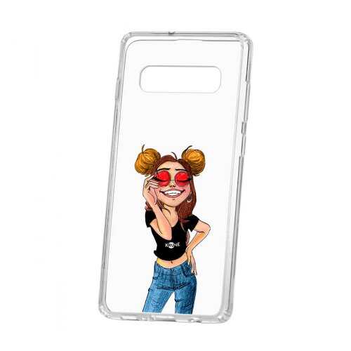 Чехол Samsung Galaxy S10+ Kruche Print Smiling в Фианит-Ломбард