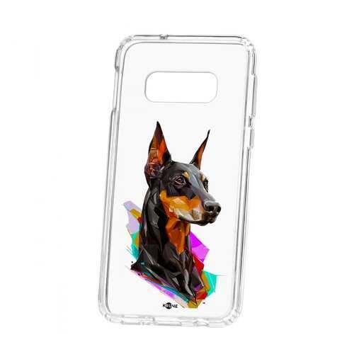 Чехол Samsung Galaxy S10e Kruche Print Доберман в Фианит-Ломбард