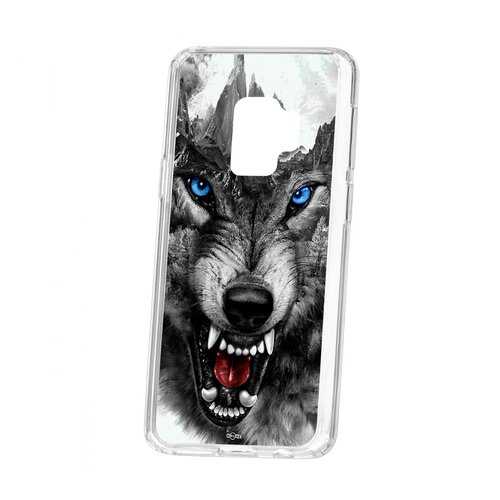 Чехол Samsung Galaxy S9 Kruche Print Волк в Фианит-Ломбард