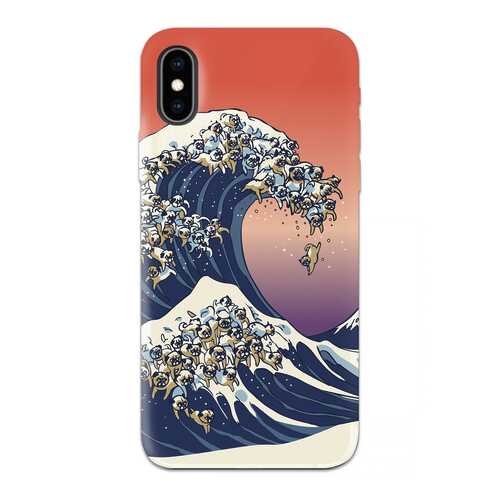 Чехол СМАКС The Great Wave of Pug для Apple iPhone XS в Фианит-Ломбард