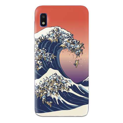Чехол СМАКС The Great Wave of Pug для Samsung Galaxy A10 в Фианит-Ломбард