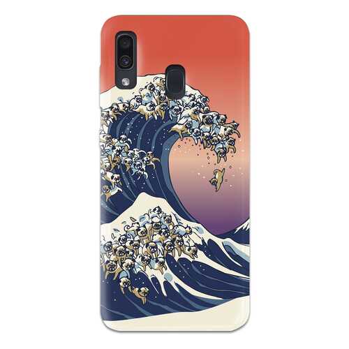 Чехол СМАКС The Great Wave of Pug для Samsung Galaxy A30 в Фианит-Ломбард