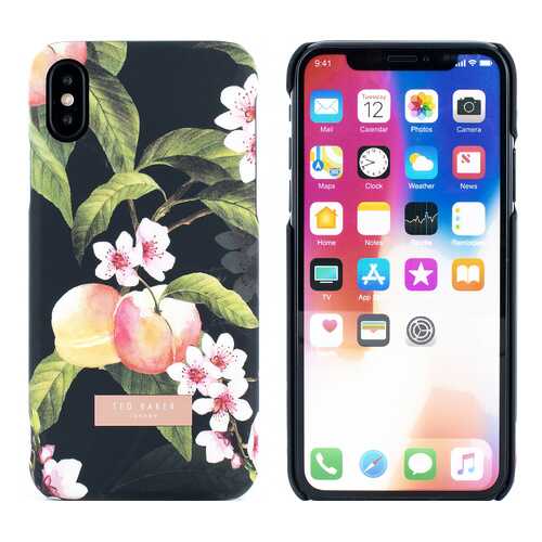 Чехол Ted Baker для iPhone Х/XS Peach Blossom Black в Фианит-Ломбард