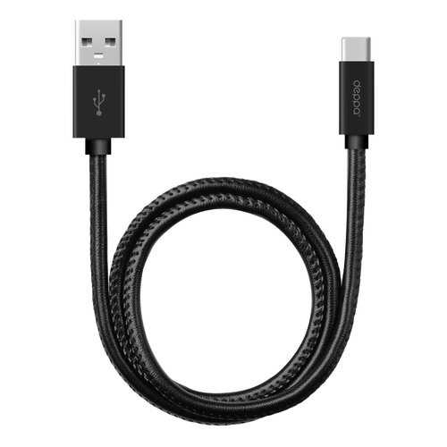 Deppa кабель TypeC кожа 1.2m black в Фианит-Ломбард