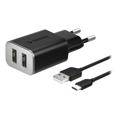 Deppa СЗУ2 2.4A+microUSB black в Фианит-Ломбард