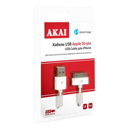 Кабель Akai 601W 30-pin 1м White в Фианит-Ломбард