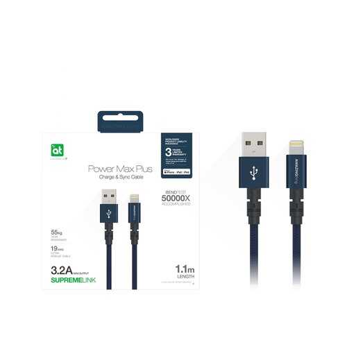 Кабель Amazingthing SupremeLink MFi Power Max Plus USB-iP Dark Blue 1.1m 3.2A в Фианит-Ломбард
