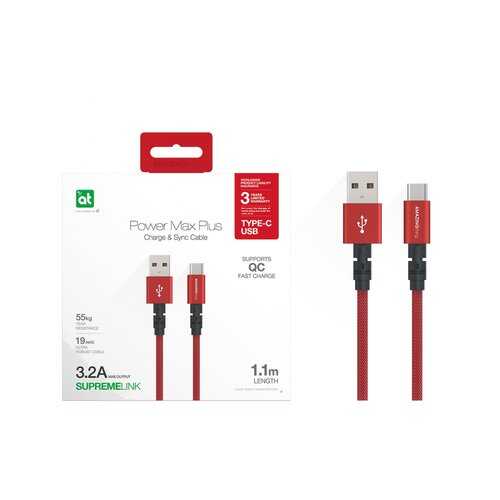 Кабель Amazingthing SupremeLink Power Max Plus USB-Type-C Red 1.1m 3.2A в Фианит-Ломбард