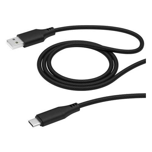 Кабель DEPPA USB-A - USB-C 5А, 1м ткань, черный/72283 в Фианит-Ломбард