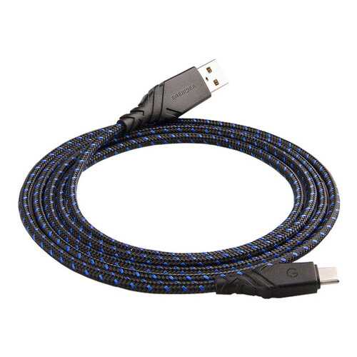 Кабель EnergEA NyloGlitz USB-C — USB-A (2.0) 1.5 м синий в Фианит-Ломбард