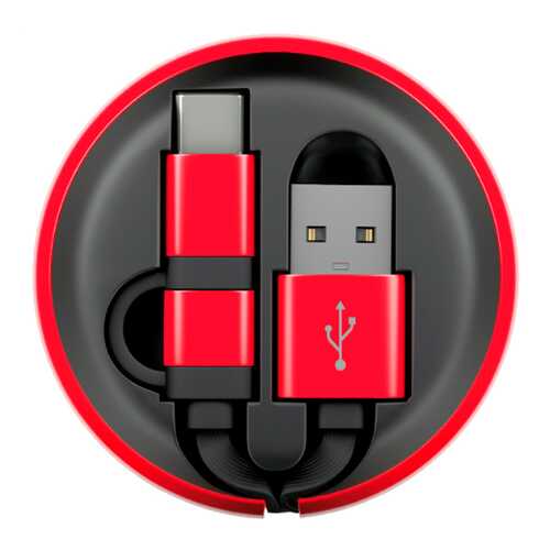 Кабель InterStep MicroUSB+TypeC USB 0,9м Black/Red в Фианит-Ломбард