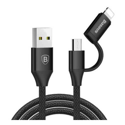 Кабель Micro Baseus Yiven 2-1 Cable 1m Black в Фианит-Ломбард