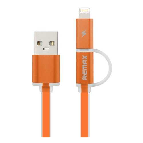 Кабель REMAX Aurora 2 в 1 (micro USB + iPhone Lightning) 1m, Orange в Фианит-Ломбард
