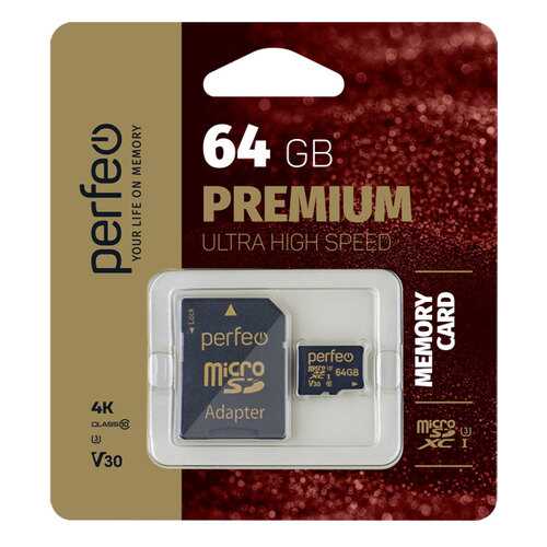 Карта памяти Perfeo High-Capacity microSDXC (Class 10) UHS-1 V30 64GB в Фианит-Ломбард
