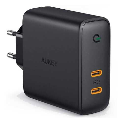 Сетевое зарядное устройство Aukey Focus Duo PD (PA-D5) USB-C 63W (Black) в Фианит-Ломбард