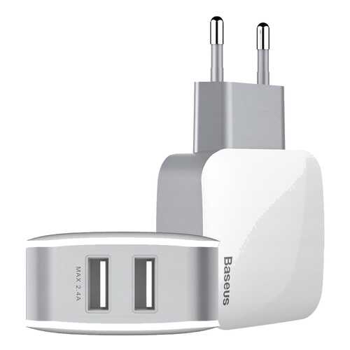 Сетевое зарядное устройство Baseus Letour 2 USB 2,4A White Grey в Фианит-Ломбард