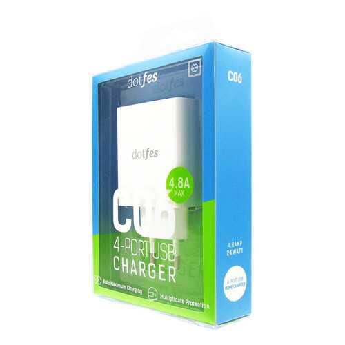 Сетевое зарядное устройство Dotfes C06 4 USB 4,8A White в Фианит-Ломбард