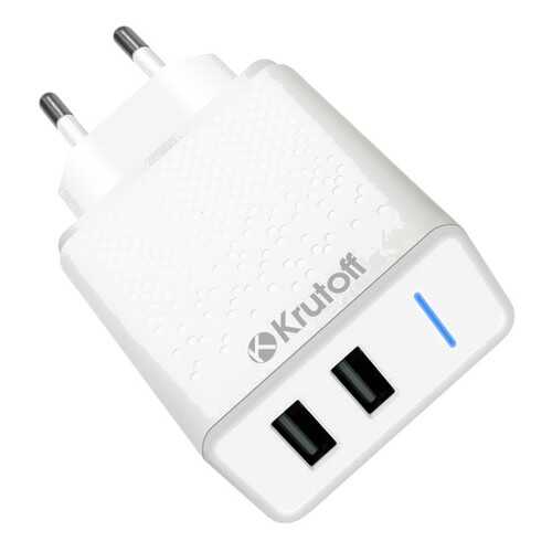 Сетевое зарядное устройство Krutoff CH-07 2xUSB, 2.4A (white) в Фианит-Ломбард