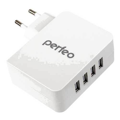 Сетевое зарядное устройство Perfeo с разъемом 4xUSB, 4.9А, белый, CUBE 4 (PF_A4136) в Фианит-Ломбард