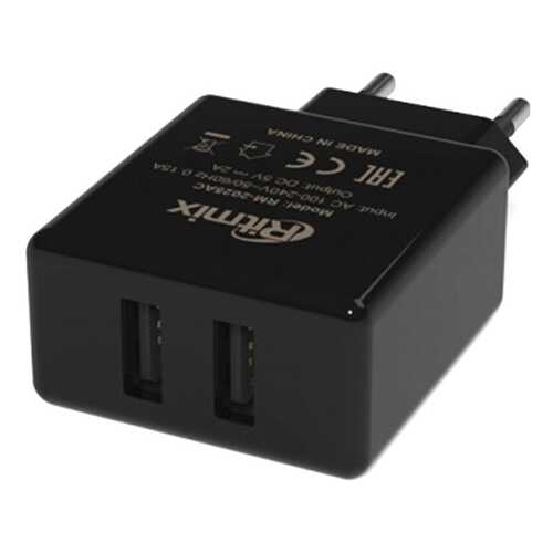 Сетевое зарядное устройство Ritmix RM-2025 2 USB 2A Black в Фианит-Ломбард