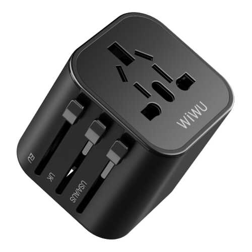 Универсальный адаптер-переходник WiWU Universal Plug Adapter черный (UA-101) в Фианит-Ломбард