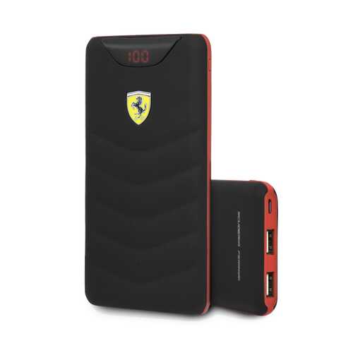 Внешний аккумулятор с функцией БЗУ Ferrari Black Rubber 10000 мАч, черно-красный в Фианит-Ломбард